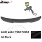 BMW G22 430i G82 M4 PSM trunk spoiler by K2 Industries, made of ABS, shown on a sleek car with a sporty design.