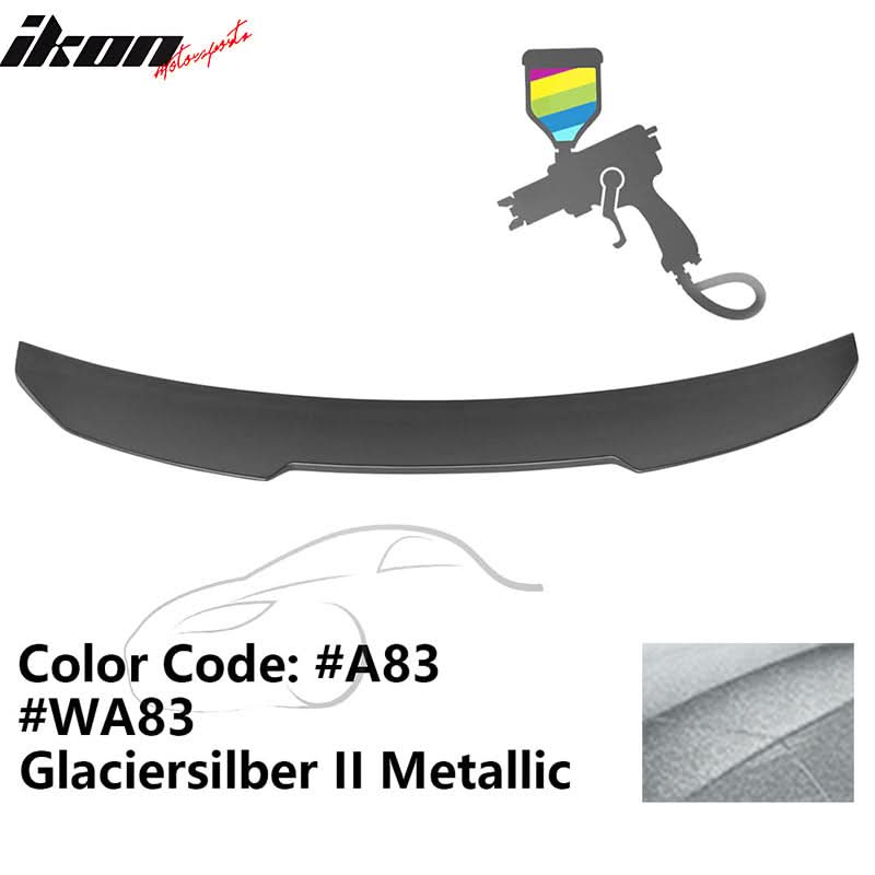 BMW G22 430i G82 M4 PSM trunk spoiler by K2 Industries, made of ABS, shown on car with sleek aerodynamic design