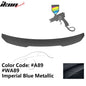 BMW G22 430i G82 M4 PSM trunk spoiler by K2 Industries, made of ABS, shown on a sleek vehicle with a stylish wing design.