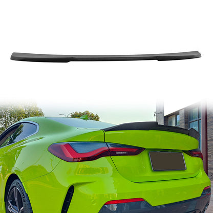BMW G22 430i G82 M4 PSM trunk spoiler by K2 Industries, made of ABS, shown installed on a 2021-2023 model.
