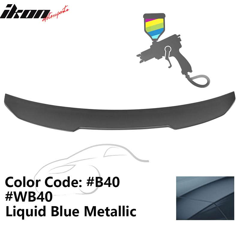 BMW G22 430i G82 M4 PSM trunk spoiler by K2 Industries, made of ABS, shown on a car with a sleek design and aerodynamic features.