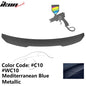 BMW G22 430i G82 M4 PSM trunk spoiler by K2 Industries, made of ABS, showcasing sleek aerodynamic design on a car trunk.