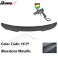 BMW G22 430i G82 M4 PSM trunk spoiler by K2 Industries, made of ABS, shown on a sleek car with a stylish wing design.