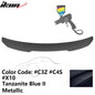 BMW G22 430i G82 M4 PSM trunk spoiler by K2 Industries, made of ABS, shown on car with a sleek, aerodynamic design.