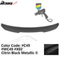 BMW G22 430i G82 M4 PSM trunk spoiler by K2 Industries, made of ABS, shown on car with detailed view of spoiler attachment