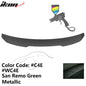 BMW G22 430i G82 M4 PSM trunk spoiler by K2 Industries, made of ABS, displayed on a car with a sleek design.