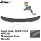 BMW G22 430i G82 M4 PSM trunk spoiler by K2 Industries, made of ABS, showing sleek aerodynamic design and mounting details.