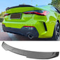 BMW G22 430i G82 M4 PSM trunk spoiler by K2 Industries, made of ABS, shown on a sleek car with a sporty design.