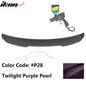 BMW G22 430i G82 M4 PSM trunk spoiler by K2 Industries, made of ABS, shown installed on sports coupe with aerodynamic design.