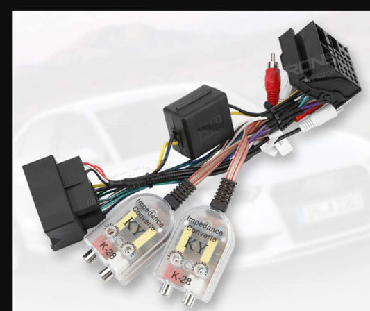 Bayern MotorWerks Radio T-Harness with Impedance Converted Low Level Outputs Except A6