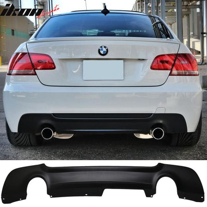 Unpainted rear bumper diffuser for BMW E92 335 M-Tech Msport by K2 Industries, made of durable PP material.