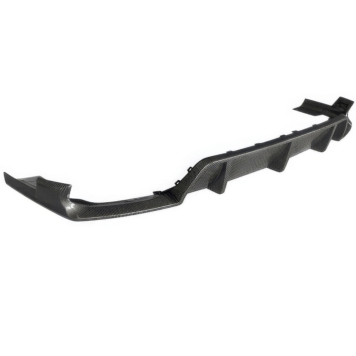 Gloss black BMW G06 X6 Ikon Style rear bumper diffuser by K2 Industries, showing detailed design and glossy finish.