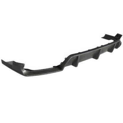 Gloss black BMW G06 X6 Ikon Style rear bumper diffuser by K2 Industries, showing detailed design and glossy finish.
