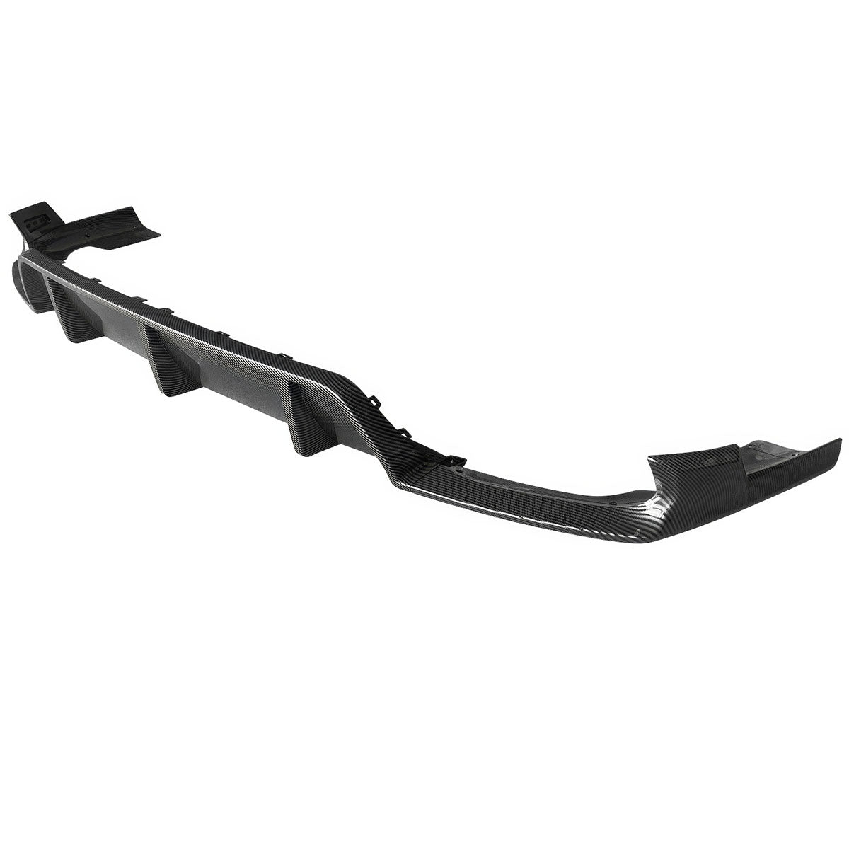 Gloss black Bmw G06 X6 Ikon Style rear bumper diffuser by K2 Industries, showcasing the sleek, aerodynamic design.