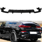 Gloss black rear bumper diffuser for BMW G06 X6 (2020-2023) by K2 Industries, featuring sleek, aerodynamic design.