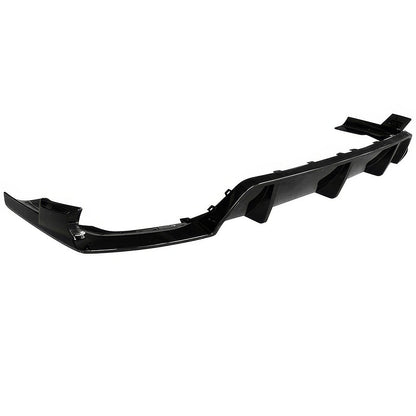 Gloss black rear bumper diffuser for BMW G06 X6 (2020-2023) by K2 Industries, showcasing sleek design and glossy finish.