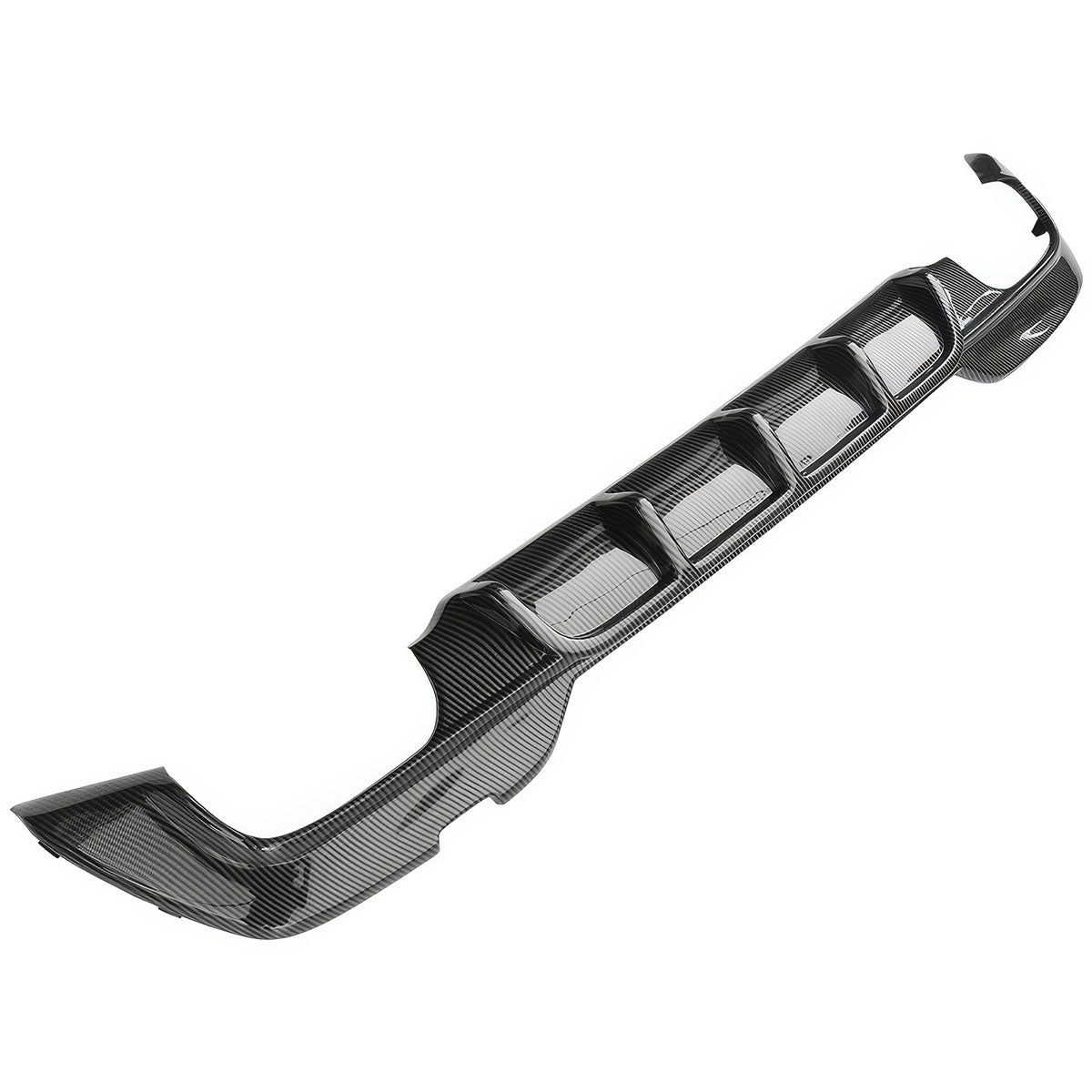 BMW G20 330i M Sport rear diffuser bumper lip by K2 Industries, made of durable PP, shown on a black car with sporty styling.