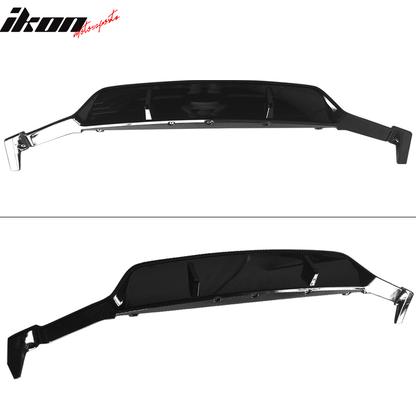 BMW G30 5 Series 2017-2020 3D Style Glossy Black Rear Bumper Diffuser by K2 Industries, showing detailed design and finish.