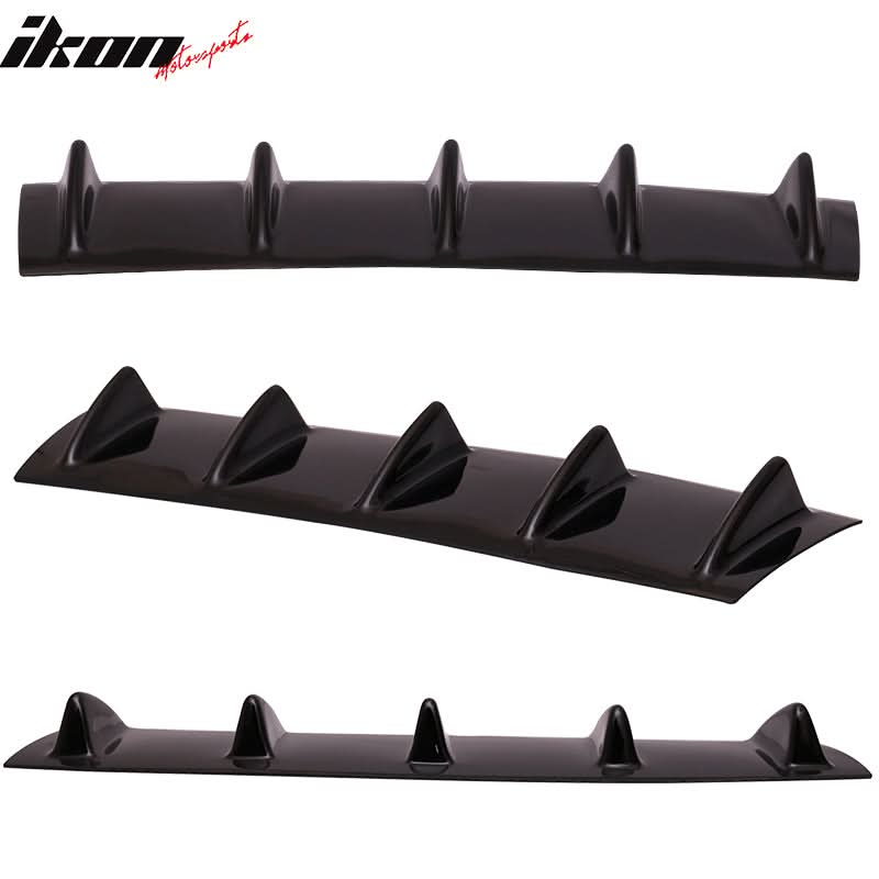 Black ABS rear bumper diffuser with five fins for 2003-2008 BMW Z4 E85, designed by K2 Industries.