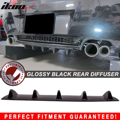 Gloss black BMW Z4 E85 rear bumper diffuser with 5 fins, made of ABS, designed for 2003-2008 BMW Z4 models by K2 Industries