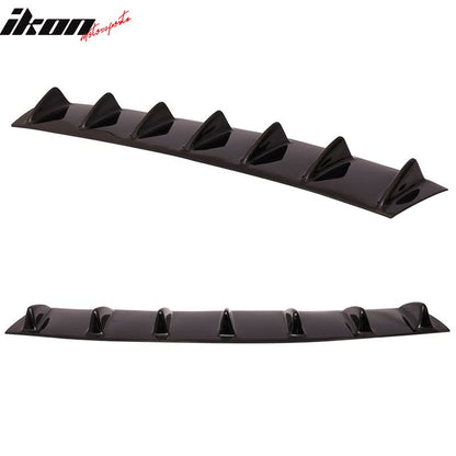 Black ABS rear bumper diffuser with seven fins for BMW F10 5 Series and 7 Series, 2011-2016, by K2 Industries.