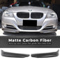 Matte carbon fiber front lip splitter for 2005-2008 BMW E90 3 Series 4-door, Euro style spoiler by K2 Industries.