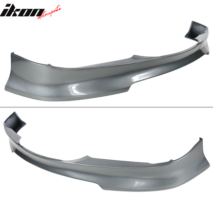 K2 Industries front bumper lip spoiler for 2005-2008 BMW E90 3-Series sedan, C-style design, black finish, mounted on vehicle.