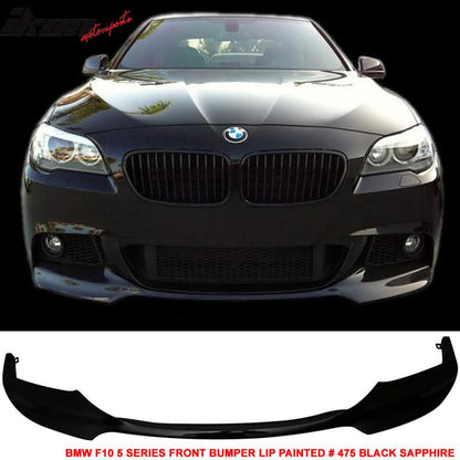 K2 Industries BMW F10 2012-2016 M Sport Mtech V Style front bumper lip spoiler on a 5 Series sedan.