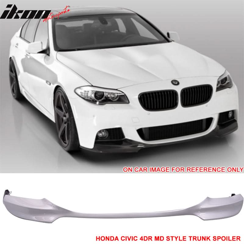 K2 Industries Mtech V Style front bumper lip spoiler for 2012-2016 BMW F10 5 Series M Sport, shown on a vehicle.