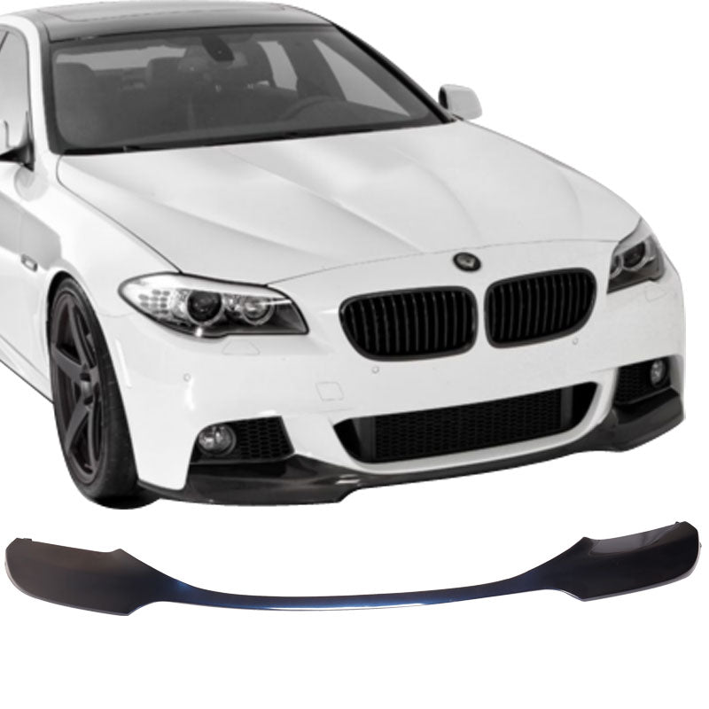 K2 Industries BMW F10 5 Series M Sport Mtech V Style front bumper lip spoiler, black with aerodynamic design, for 2012-2016 models