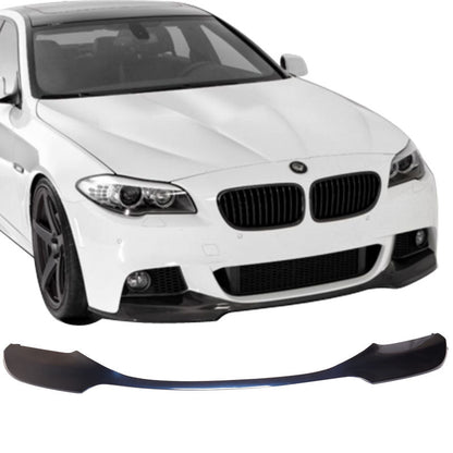 K2 Industries BMW F10 5 Series M Sport Mtech V Style front bumper lip spoiler, black with aerodynamic design, for 2012-2016 models