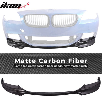 K2 Industries BMW F10 5 Series M Sport Mtech V Style front bumper lip spoiler for 2012-2016 model, black with detailed design