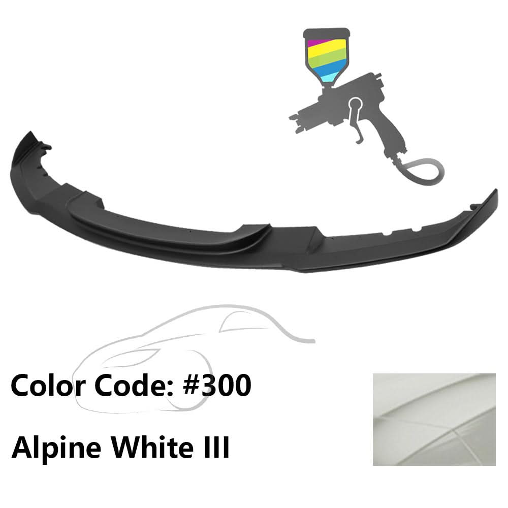 K2 Industries BMW F30 3 Series M Sport front bumper lip chin spoiler, black, designed for 2012-2018 model with sporty style.
