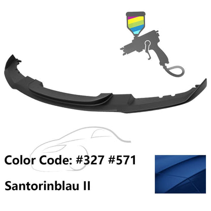 K2 Industries BMW F30 3 Series M Sport front bumper lip spoiler, black matte finish, enhances sporty look and aerodynamics.