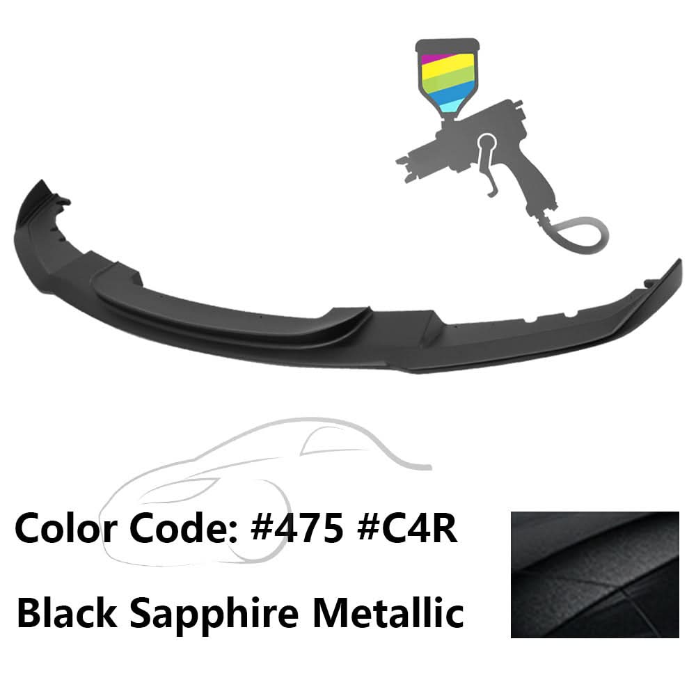 K2 Industries BMW F30 3 Series M Sport front bumper lip spoiler, black plastic chin spoiler for 2012-2018 models.