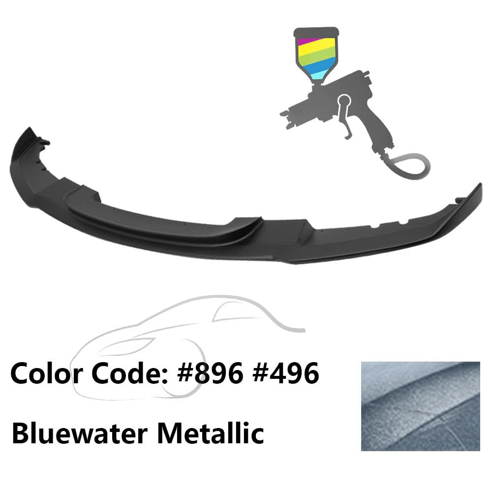 K2 Industries BMW F30 3 Series M Sport front bumper lip chin spoiler, black, designed for 2012-2018 models, enhances sporty look.