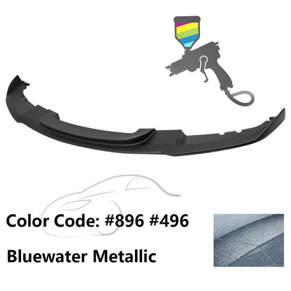 K2 Industries BMW F30 3 Series M Sport front bumper lip chin spoiler, black, designed for 2012-2018 models, enhances sporty look.