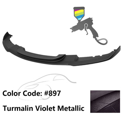 K2 Industries BMW F30 3 Series M Sport front bumper lip spoiler, black, designed for 2012-2018 models, enhances sporty appearance.