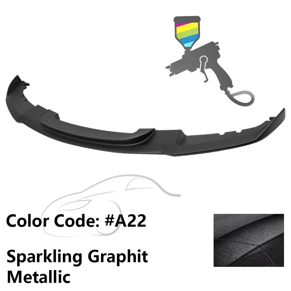 K2 Industries BMW F30 3 Series M Sport front bumper lip spoiler, black matte finish, enhances sporty appearance and aerodynamics.