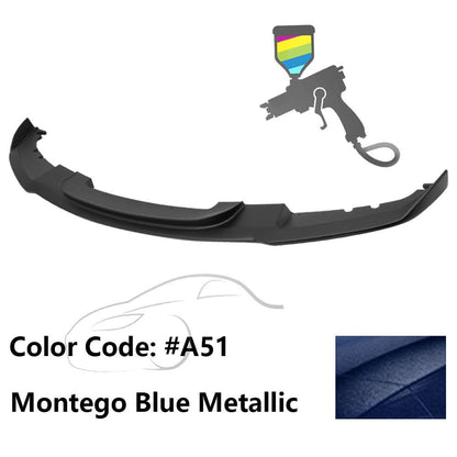 K2 Industries BMW F30 3 Series M Sport front bumper lip spoiler, black matte finish, designed for 2012-2018 models.