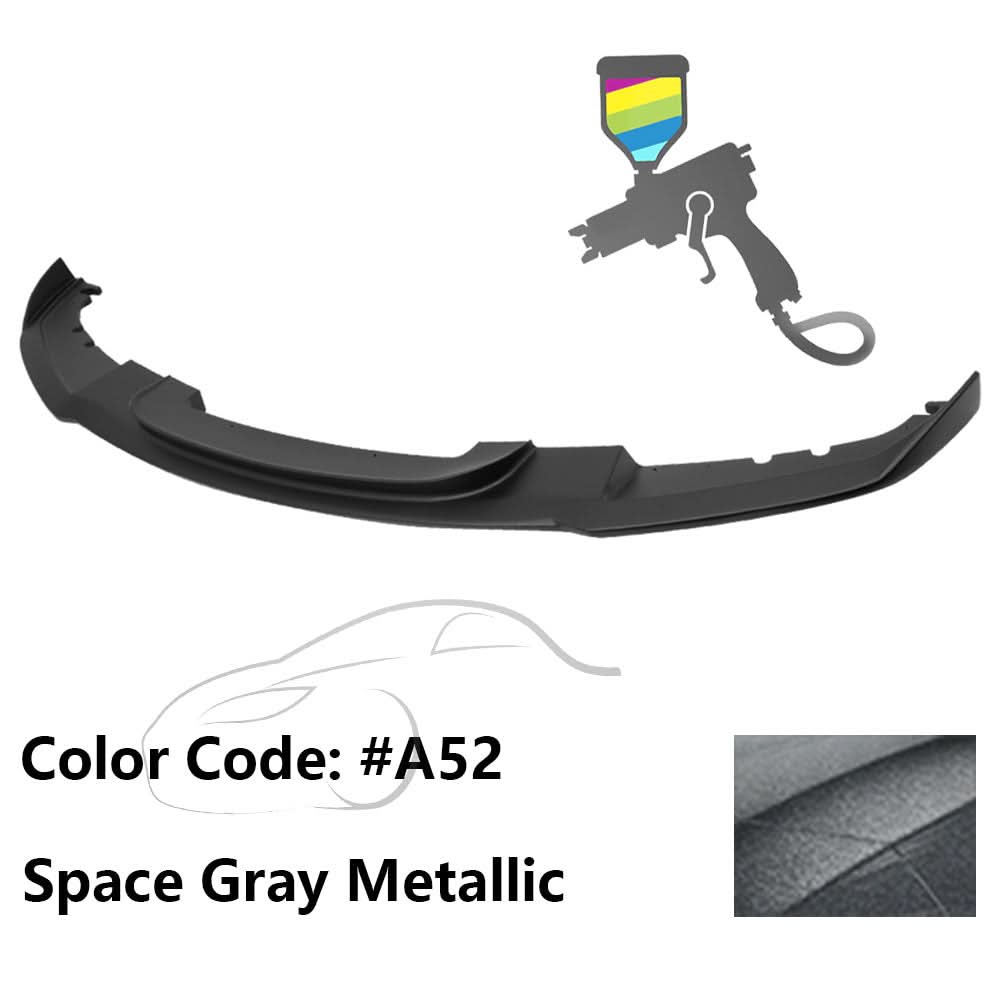 K2 Industries BMW F30 3 Series M Sport front bumper lip spoiler, black, enhances sporty appearance on the 2012-2018 model.