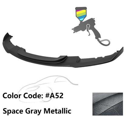 K2 Industries BMW F30 3 Series M Sport front bumper lip spoiler, black, enhances sporty appearance on the 2012-2018 model.