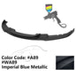K2 Industries BMW F30 3 Series M Sport front bumper lip chin spoiler, black, installed on the vehicle for sporty look.