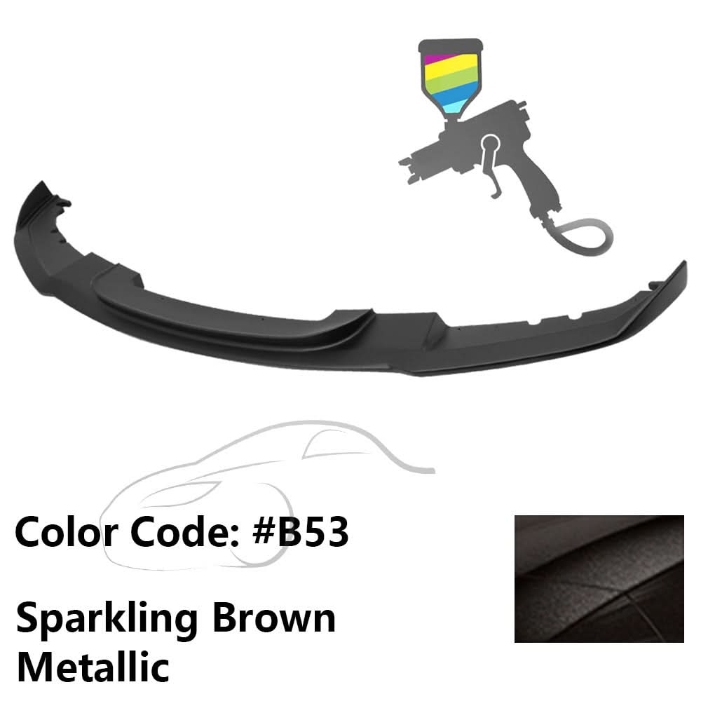 K2 Industries BMW F30 3 Series M Sport front bumper lip chin spoiler, black plastic, enhances sporty appearance.