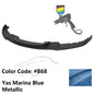 Black BMW F30 3 Series M Sport front bumper lip spoiler by K2 Industries, designed for 2012-2018 models, showing the spoiler attached.