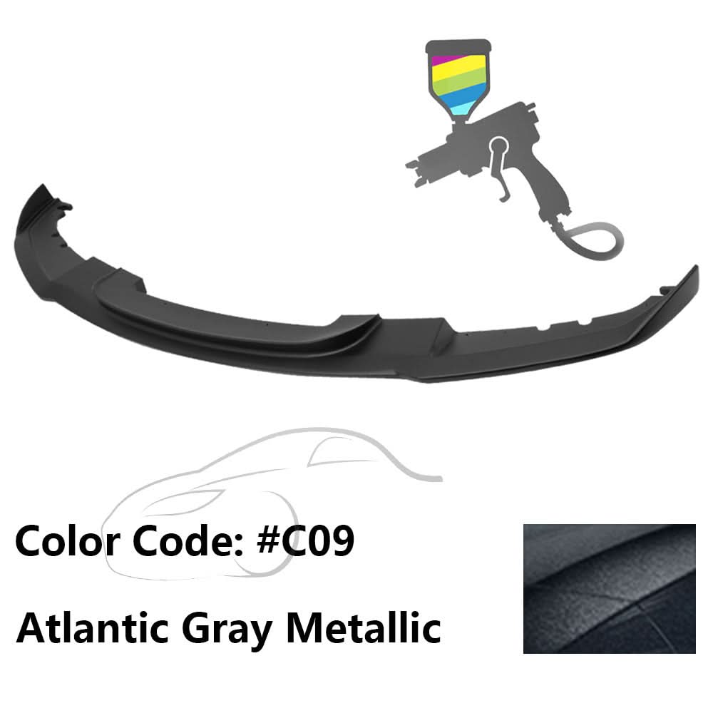 K2 Industries BMW F30 3 Series M Sport front bumper lip spoiler, black finish, enhances sporty appearance and aerodynamics.