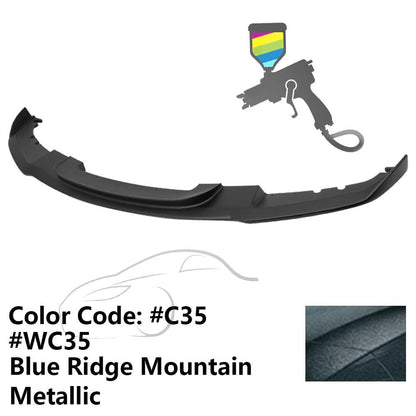 K2 Industries front bumper lip spoiler for BMW F30 3 Series M Sport, black chin spoiler, enhances sporty look and aerodynamics.