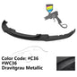 K2 Industries BMW F30 3 Series M Sport front bumper lip spoiler, black, designed for 2012-2018 models, enhances sporty appearance.