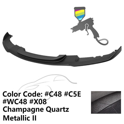K2 Industries BMW F30 3 Series M Sport front bumper lip chin spoiler, black, designed for 2012-2018 models, enhances sporty appearance.