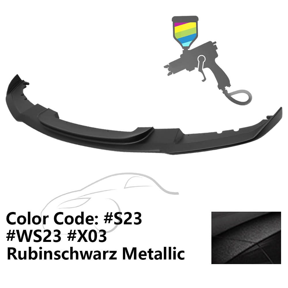 K2 Industries BMW F30 3 Series M Sport front bumper lip chin spoiler, black, designed for 2012-2018 models, enhances sporty look.